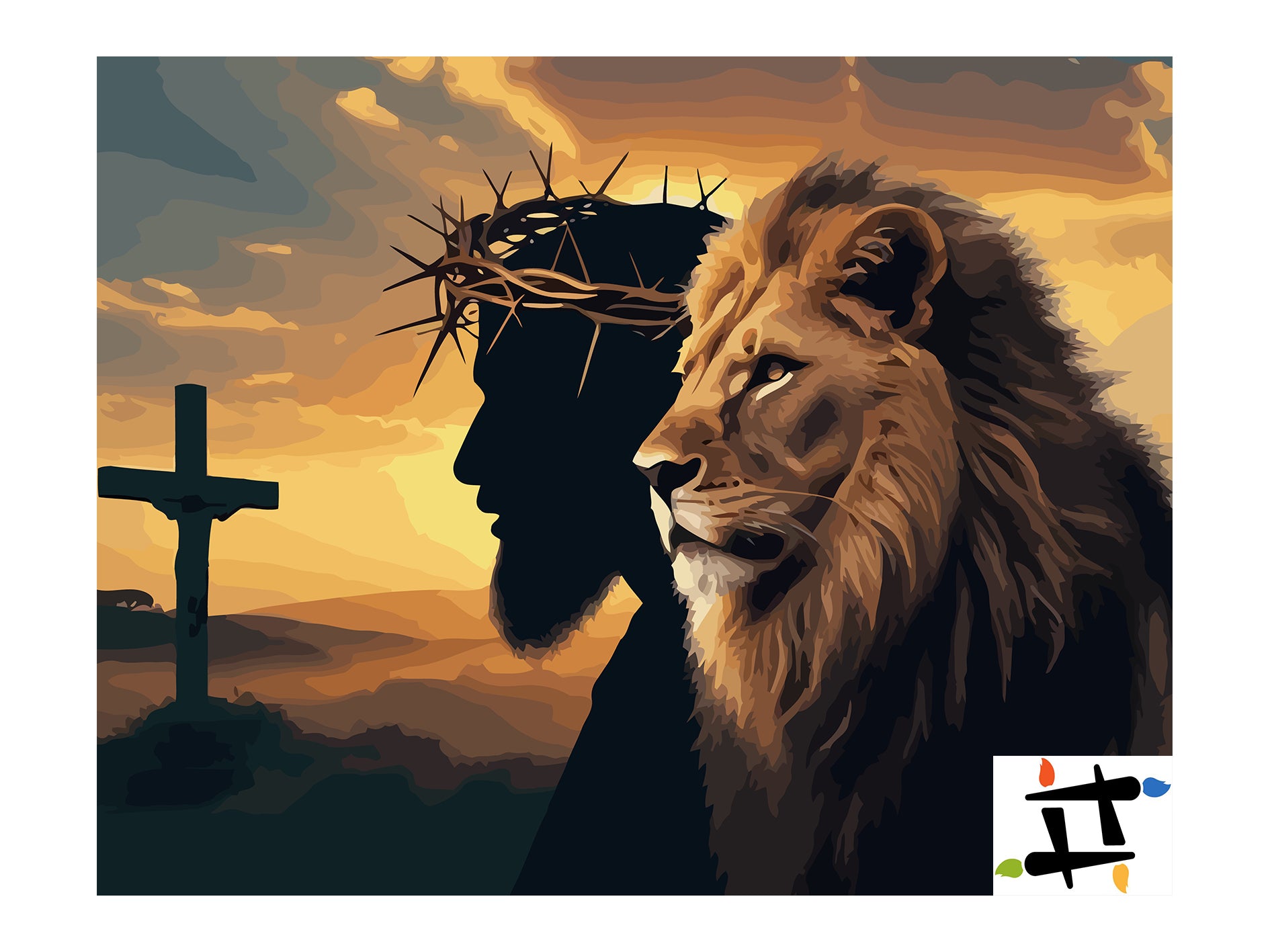 Set Pictură pe numere – Leul Și Crucea 6296