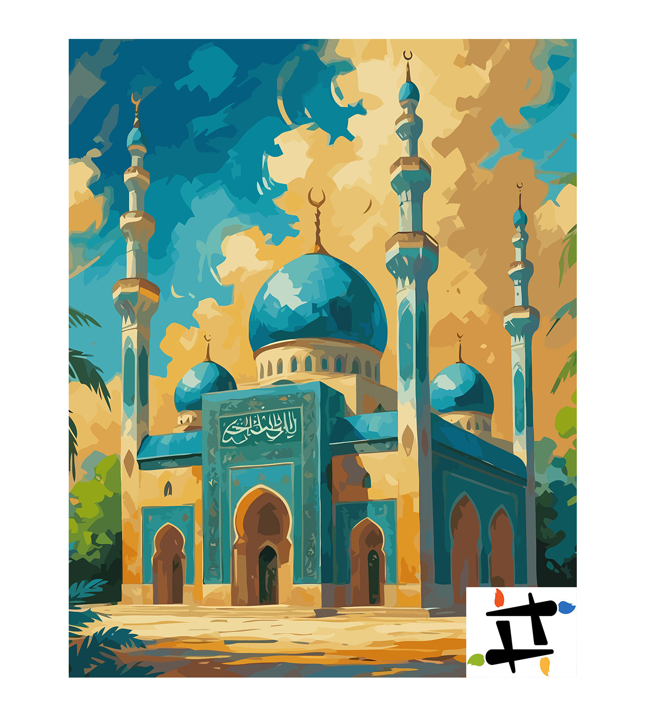 Set Pictură pe numere – Eleganța Moscheii Azurii 6300