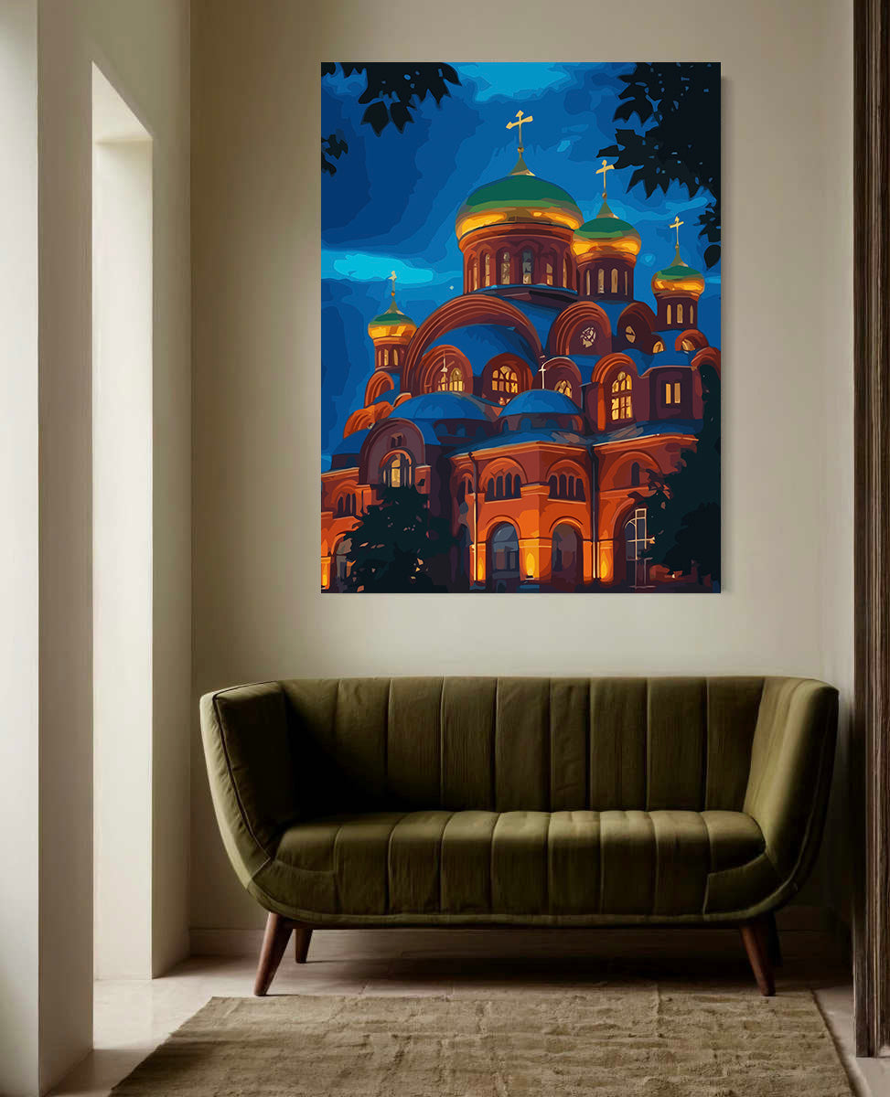 Set Pictură pe numere – Catedrala Bizantină Cu Cupole Aurii 6328