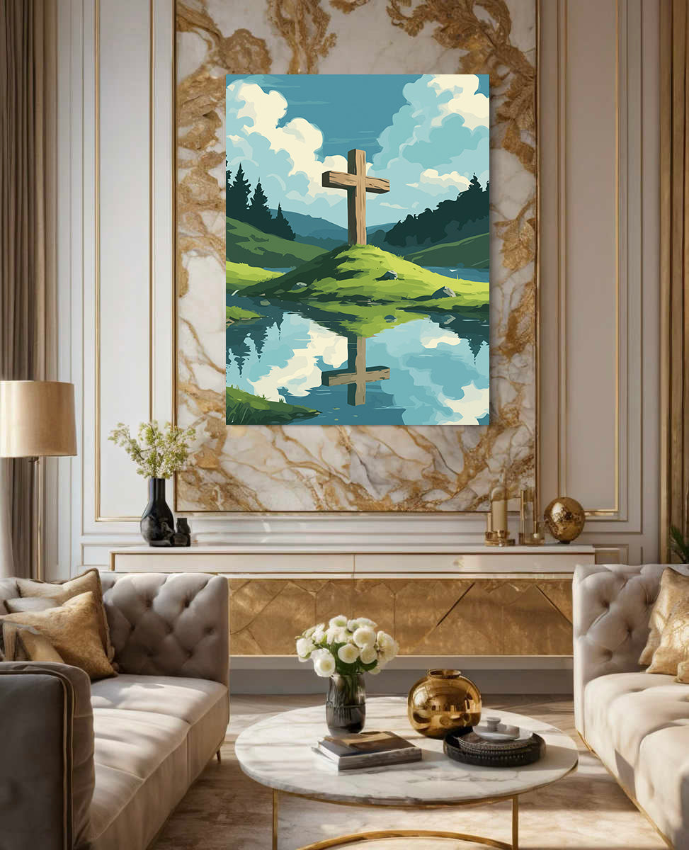 Set Pictură pe numere – Cruce Pe Vârful Dealului 6344