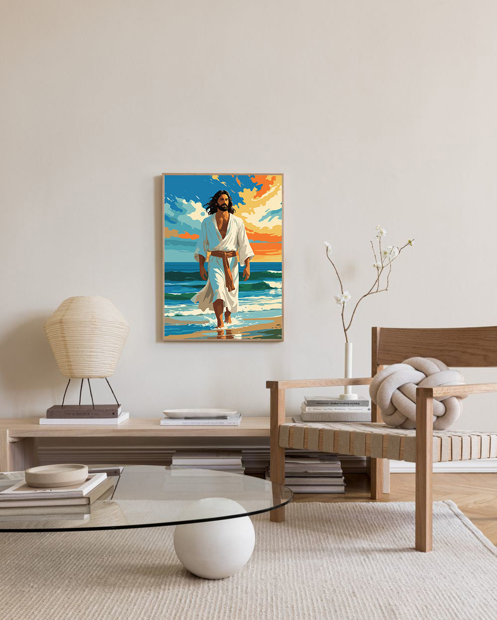 Set Pictură pe numere – Iisus Hristos Mergând Pe Plajă 6359