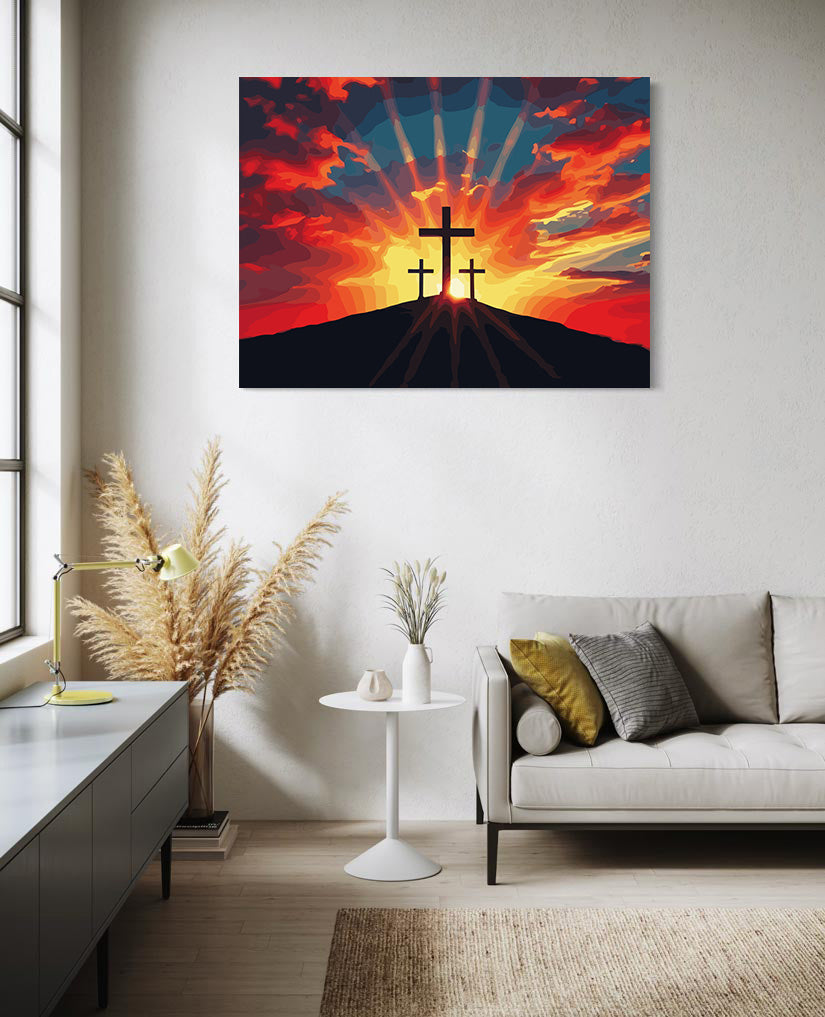 Set Pictură pe numere – Trei Cruci Pe Dealul Golgota 6360