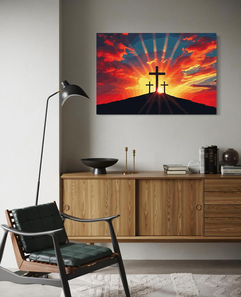 Set Pictură pe numere – Trei Cruci Pe Dealul Golgota 6360