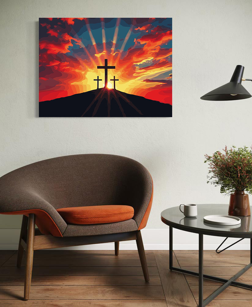 Set Pictură pe numere – Trei Cruci Pe Dealul Golgota 6360