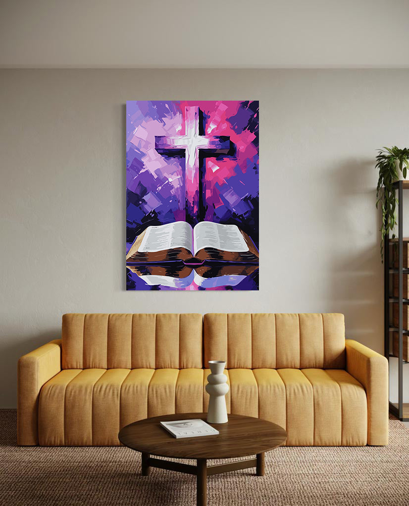Set Pictură pe numere – Lumina Crucii Și Cuvântul Vieții 6378
