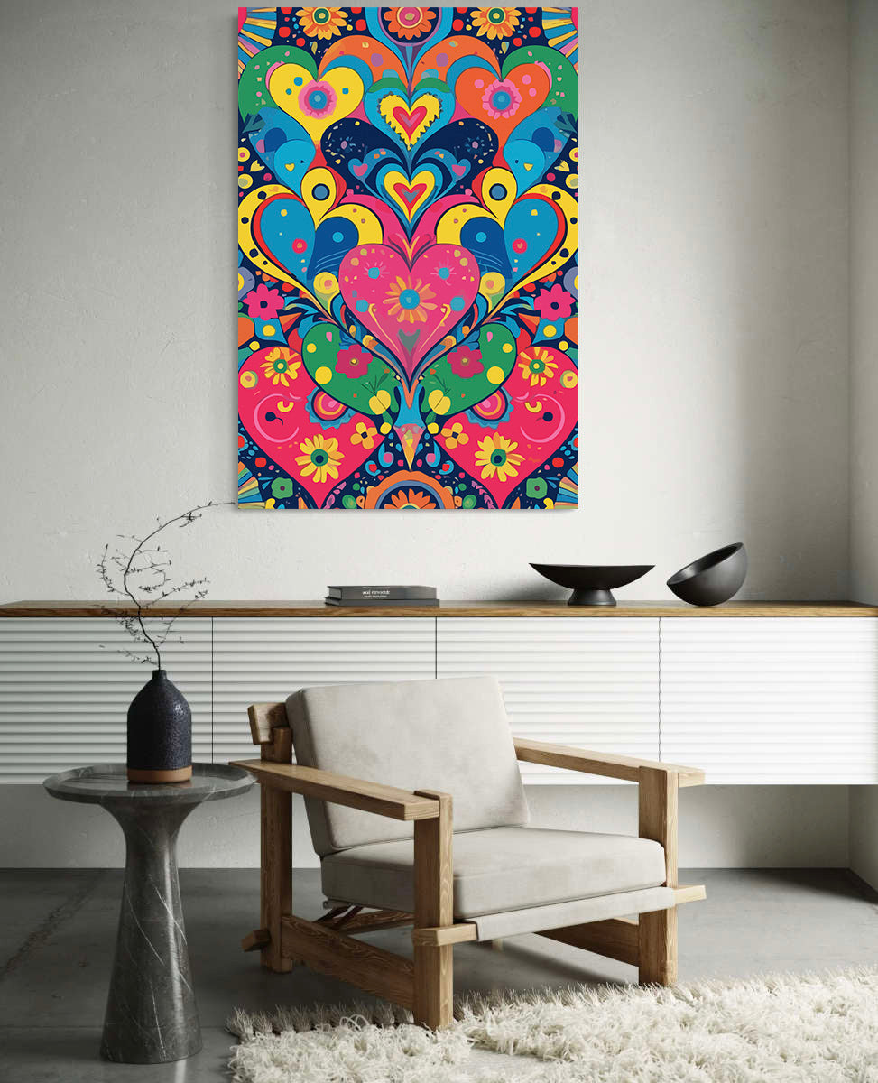 Set Pictură pe numere – Inimi Multicolore 6463