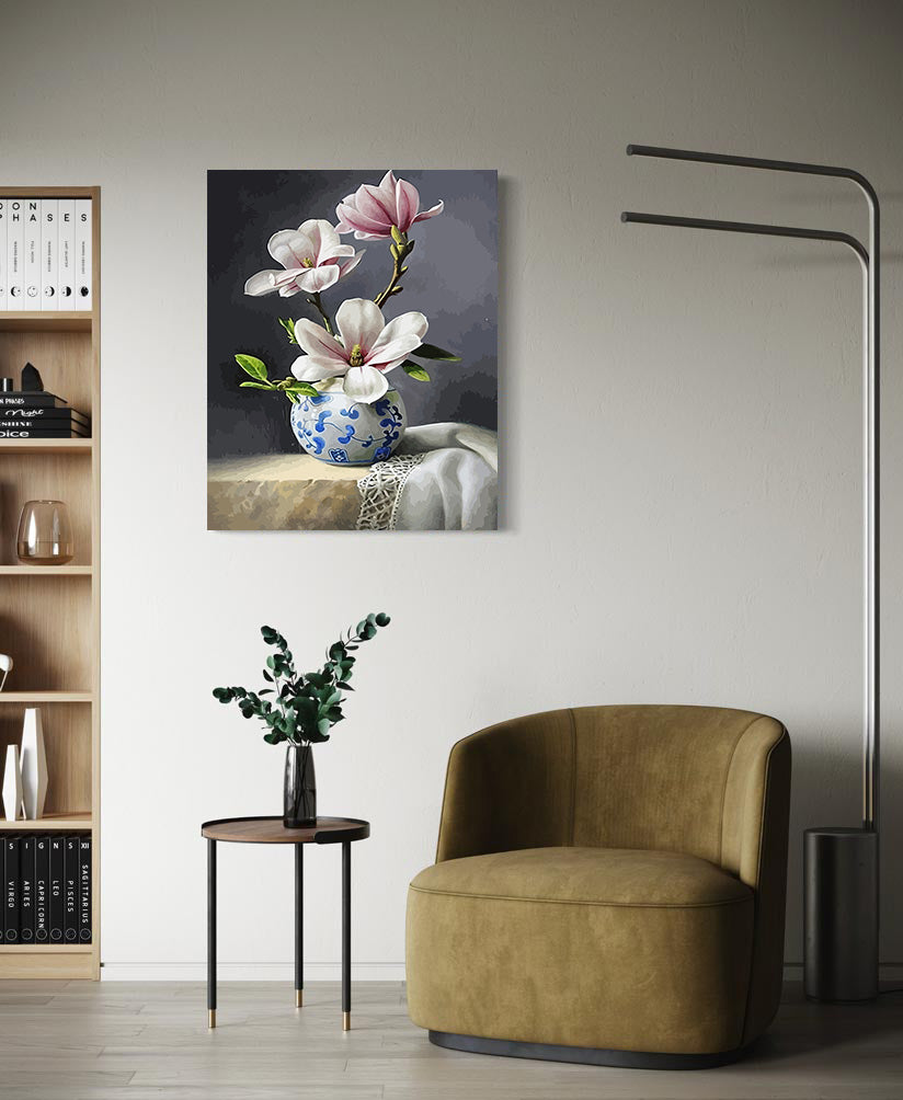 Pictura pe Numere Flori in Vaza 6469