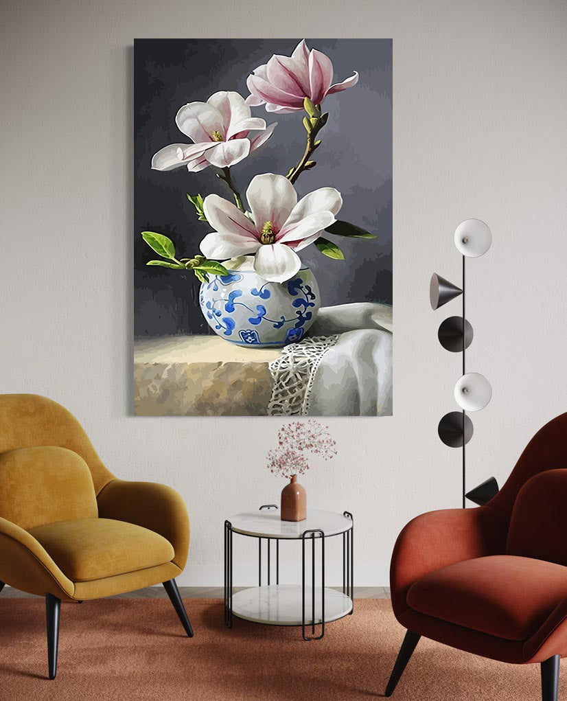 Pictura pe Numere Flori in Vaza 6469