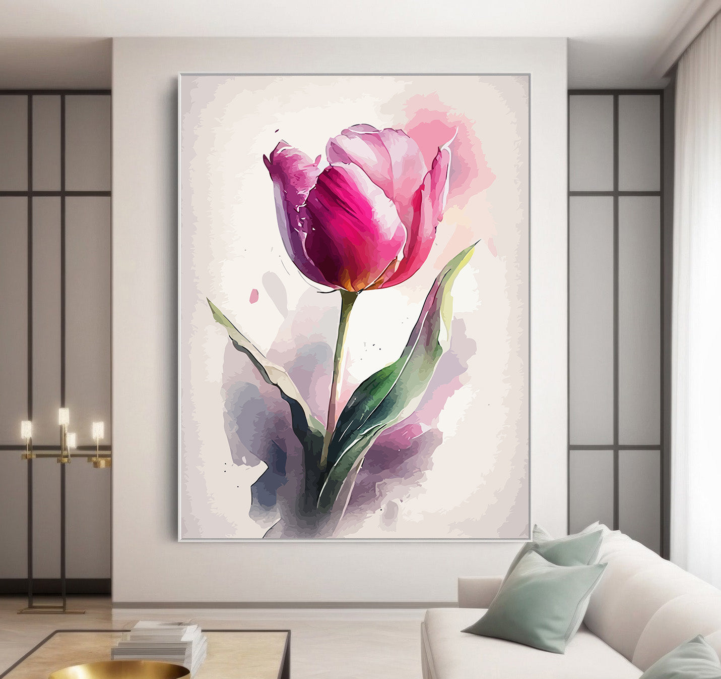 Pictura pe Numere Laleaua Roz 6472