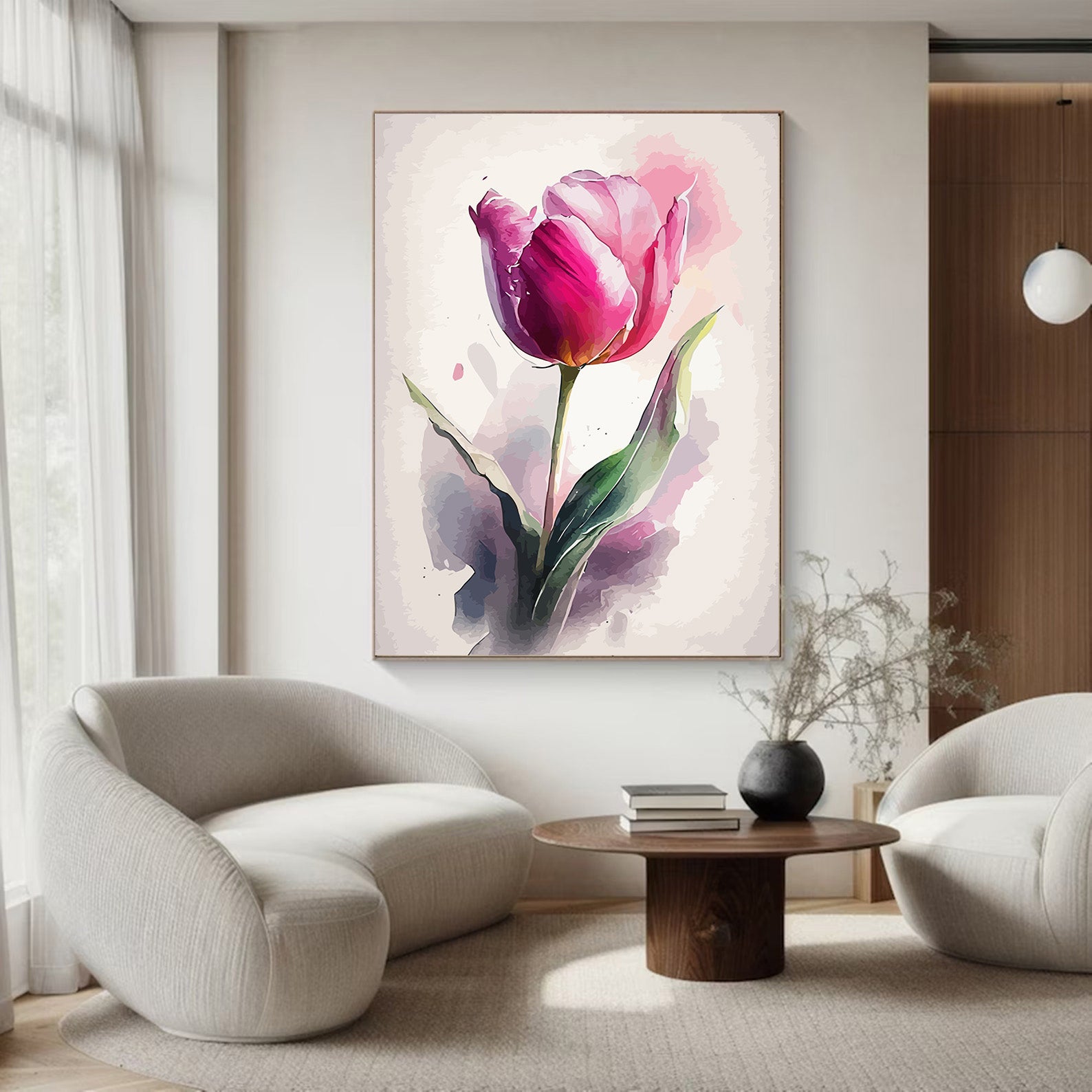Pictura pe Numere Laleaua Roz 6472
