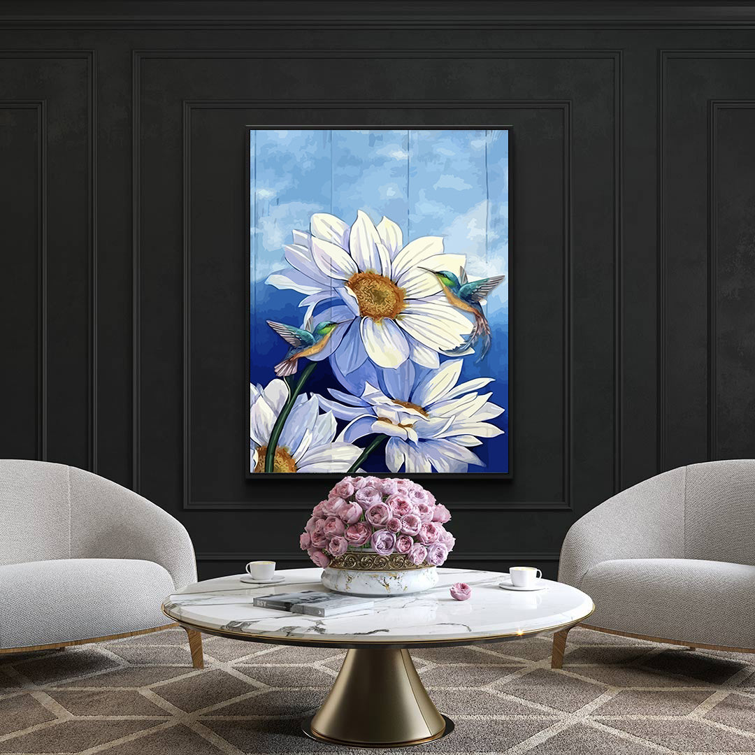 Pictura pe Numere Floricele si Pasarele 6477