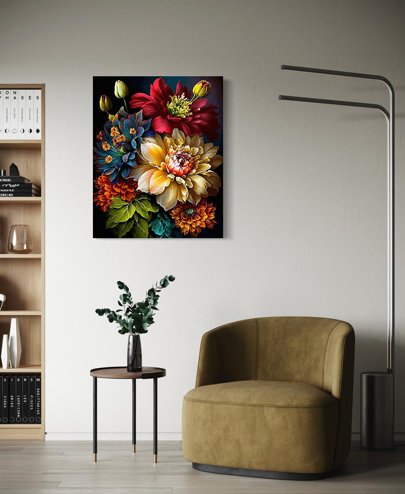 Pictura pe Numere Floricele Multicolore 6478