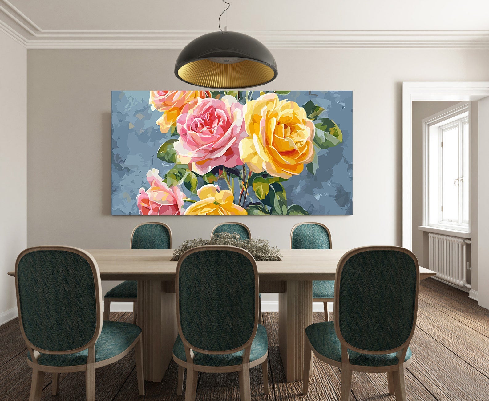 Pictura pe Numere Trandafiri Multicolori 6484