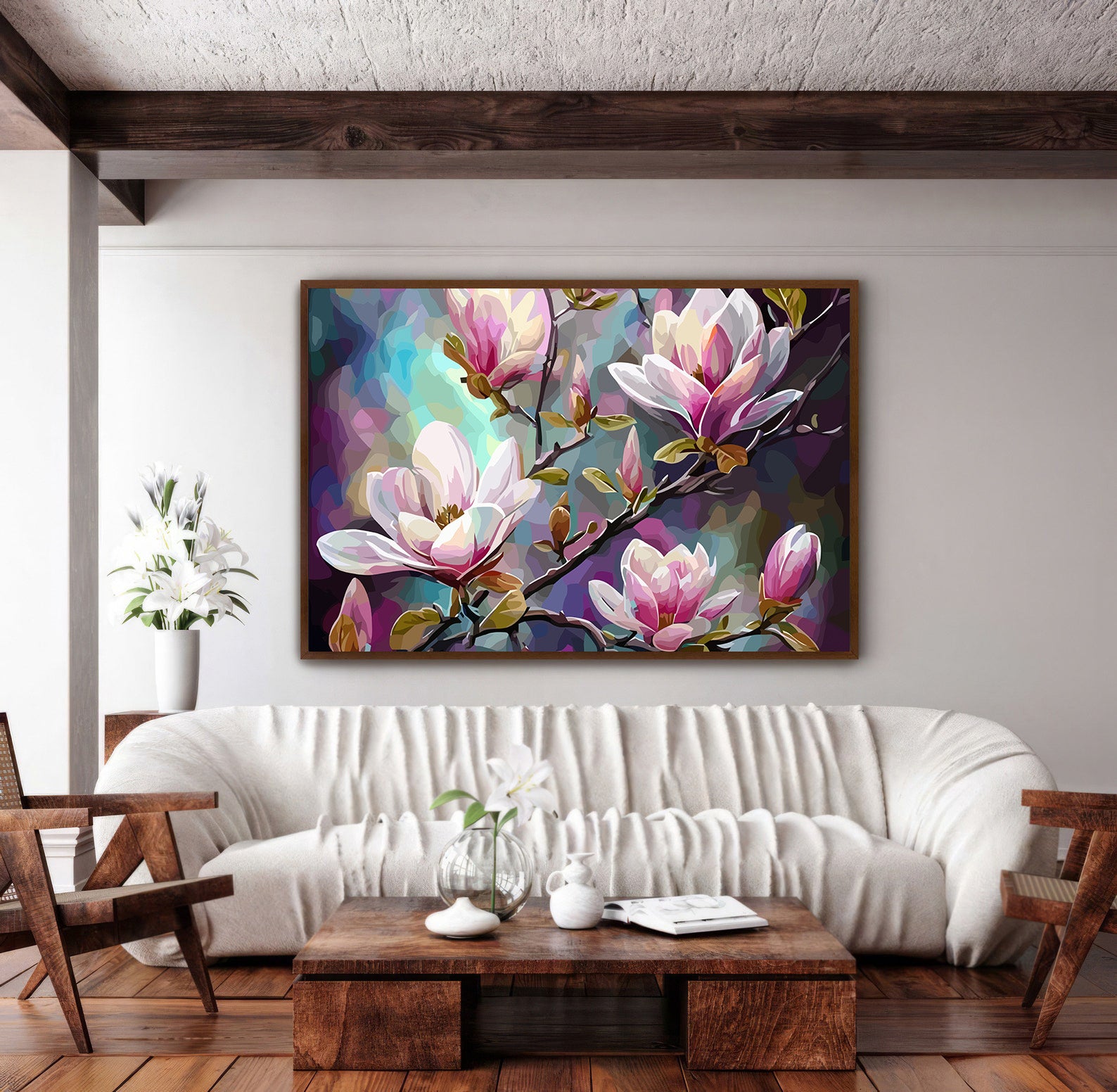 Pictura pe Numere Magnolie Roz 6490