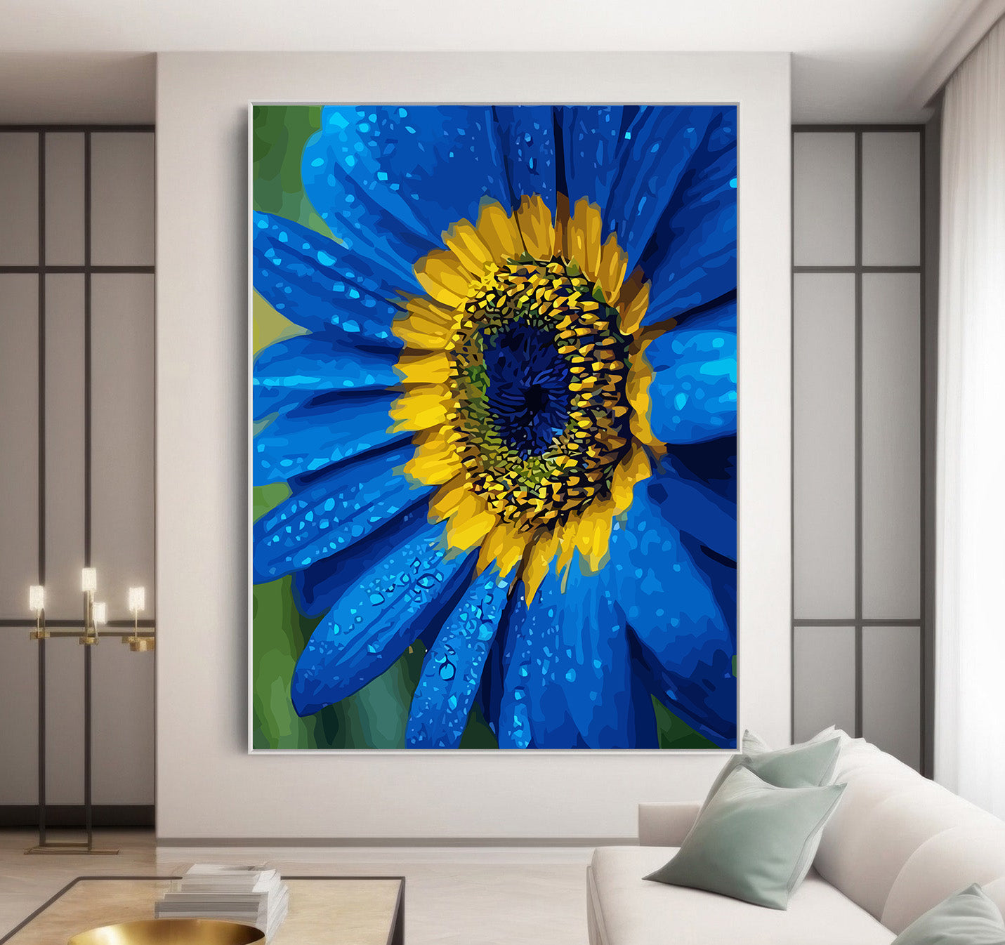 Pictura pe Numere Floarea Albastra 6495