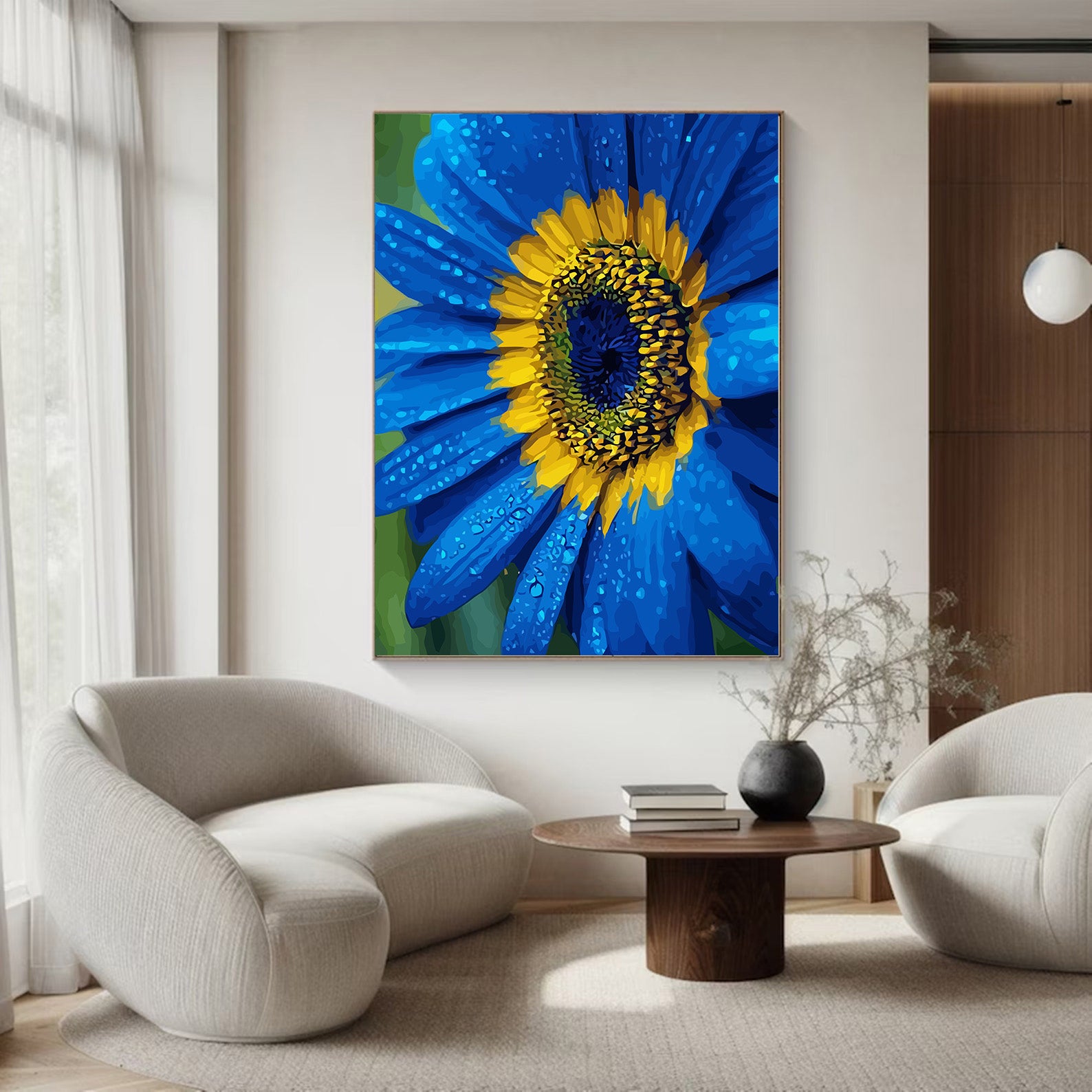 Pictura pe Numere Floarea Albastra 6495