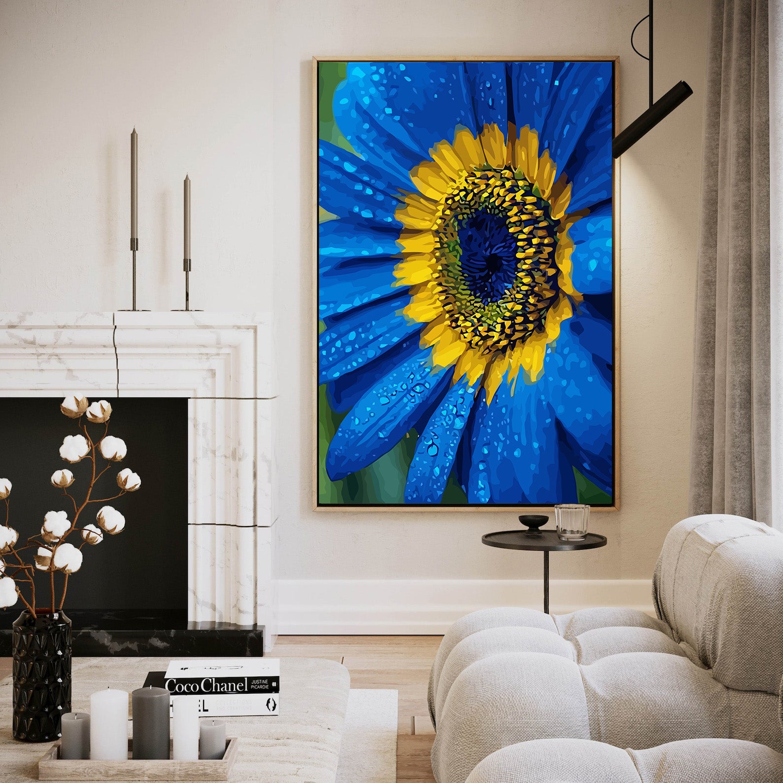 Pictura pe Numere Floarea Albastra 6495