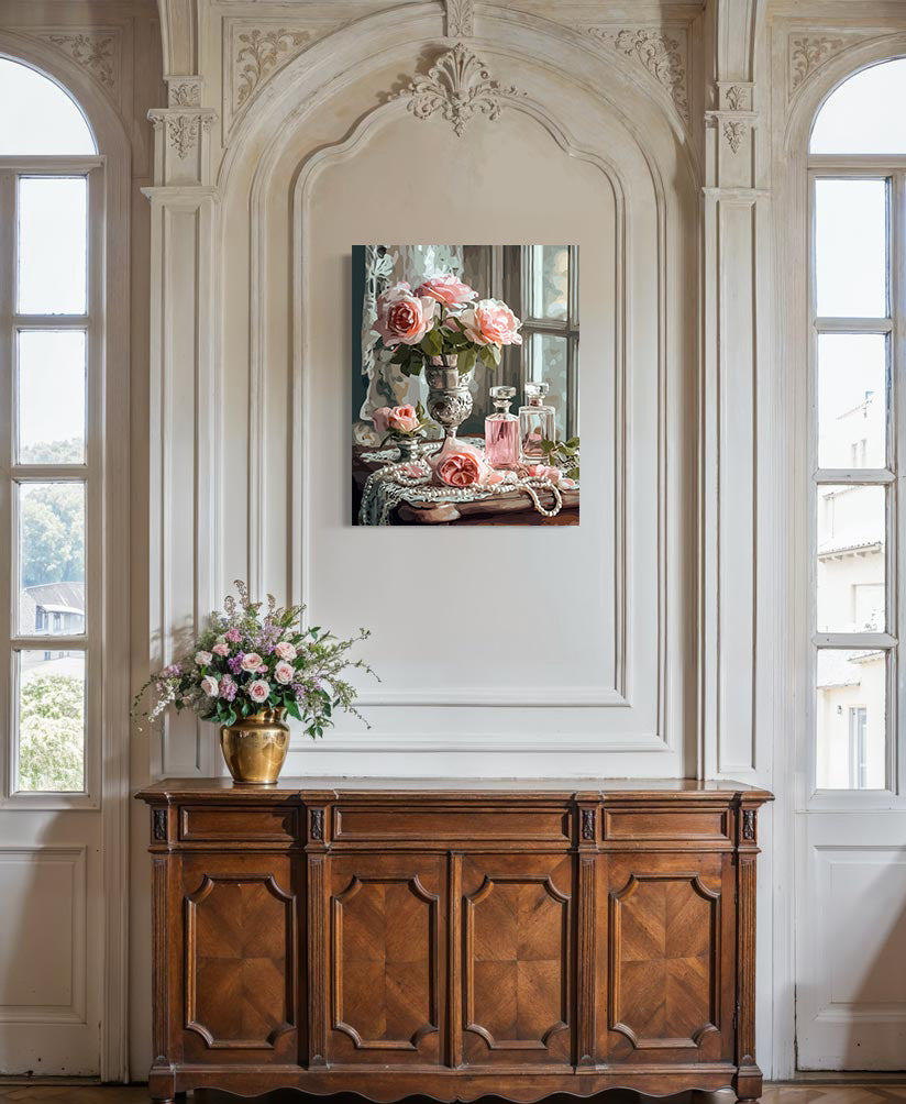 Pictura pe Numere Buchet de Trandafiri Roz 6509