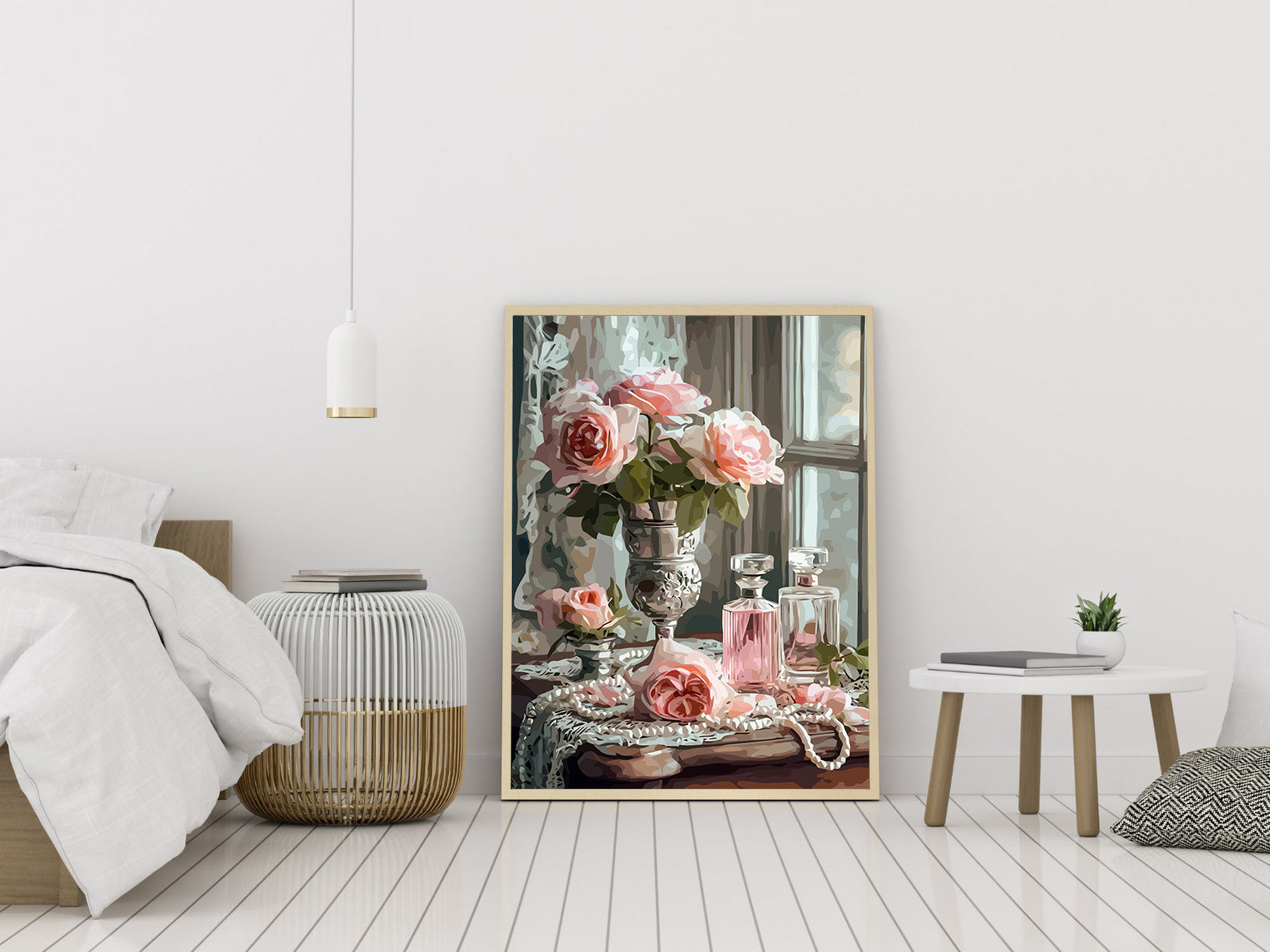 Pictura pe Numere Buchet de Trandafiri Roz 6509