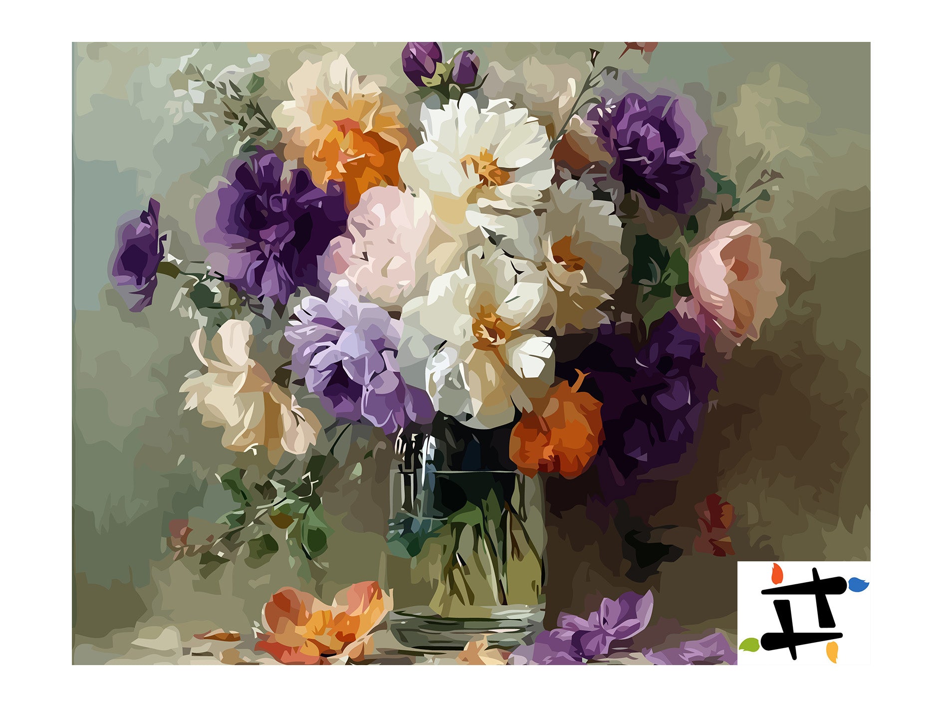 Pictura pe Numere Buchet de Flori 6510