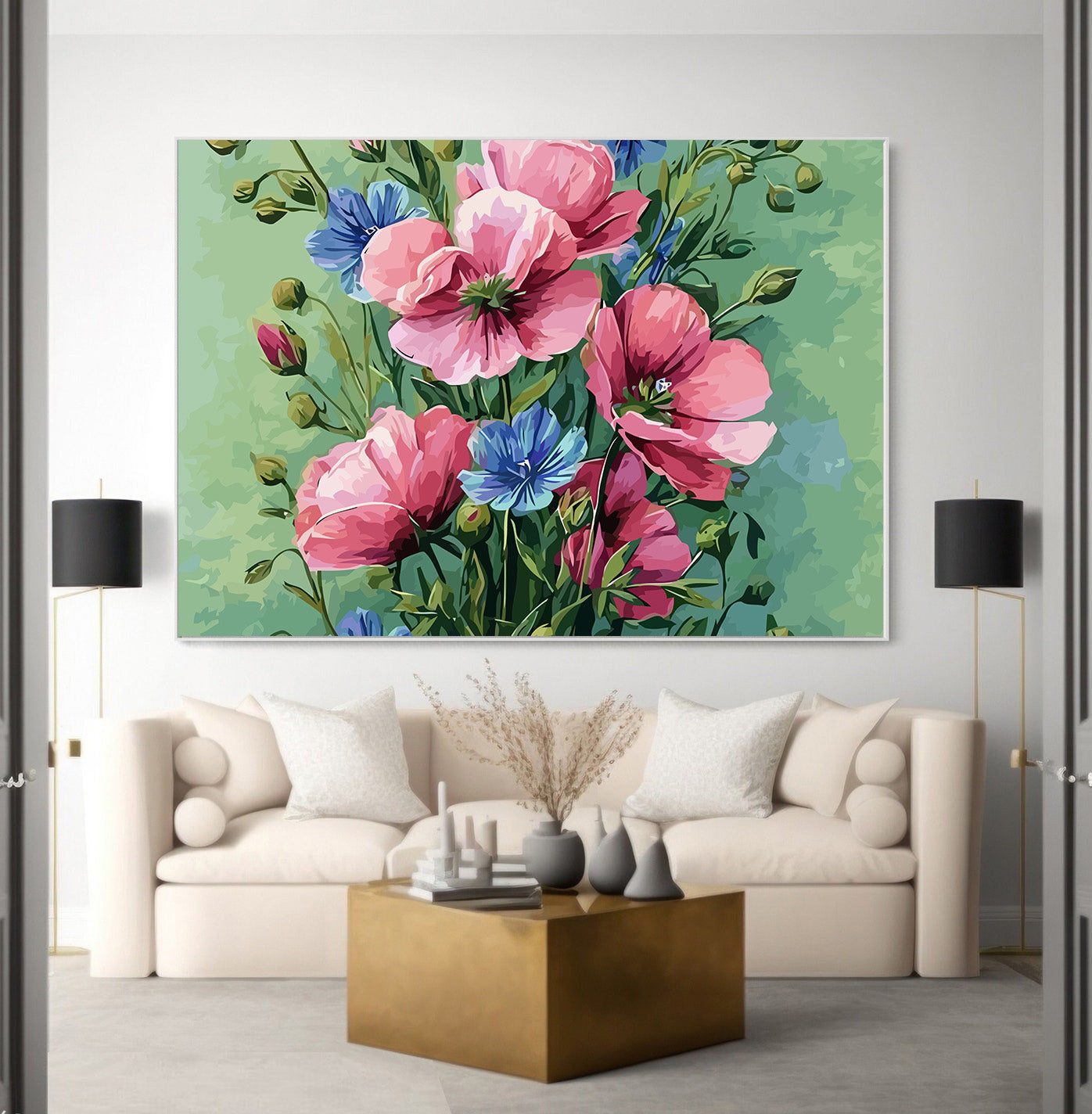 Pictura pe Numere Flori Vibrante 6513