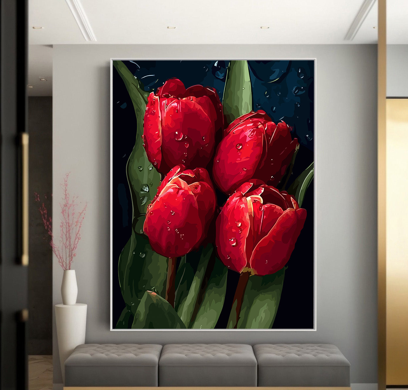 Pictura pe Numere Lalele Rosii 6517