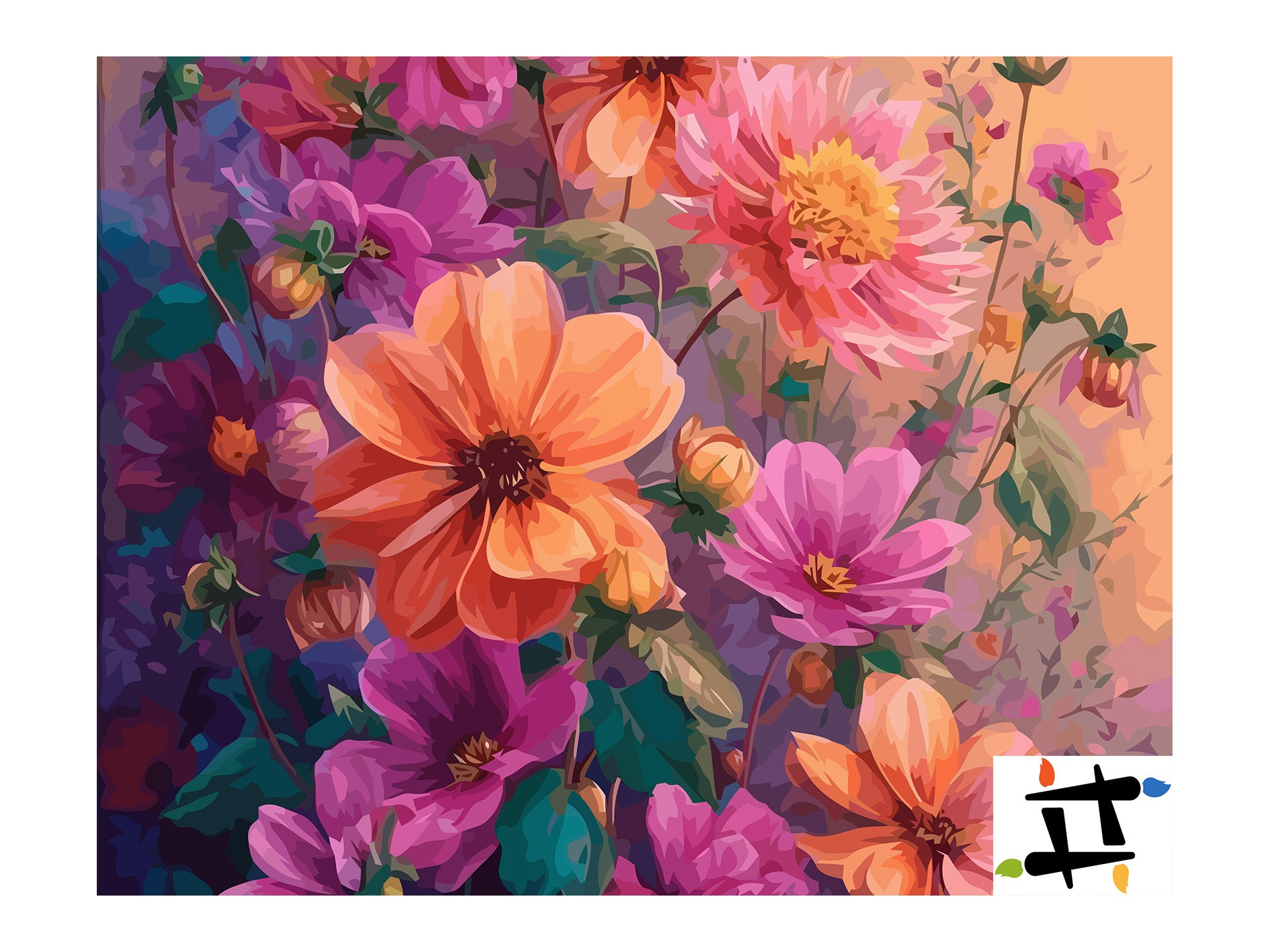 Pictura pe Numere – Dalii Colorate 6529