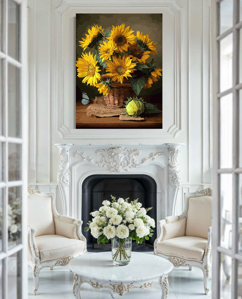 Pictura pe Numere – Floarea Soarelui in cos 6535