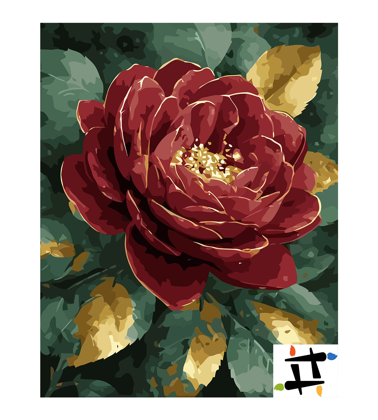 Pictura pe Numere – Inima de Burgund 6555