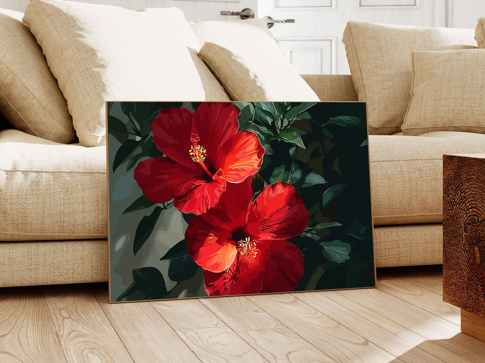 Pictura pe Numere – Rosu de Hibiscus 6562