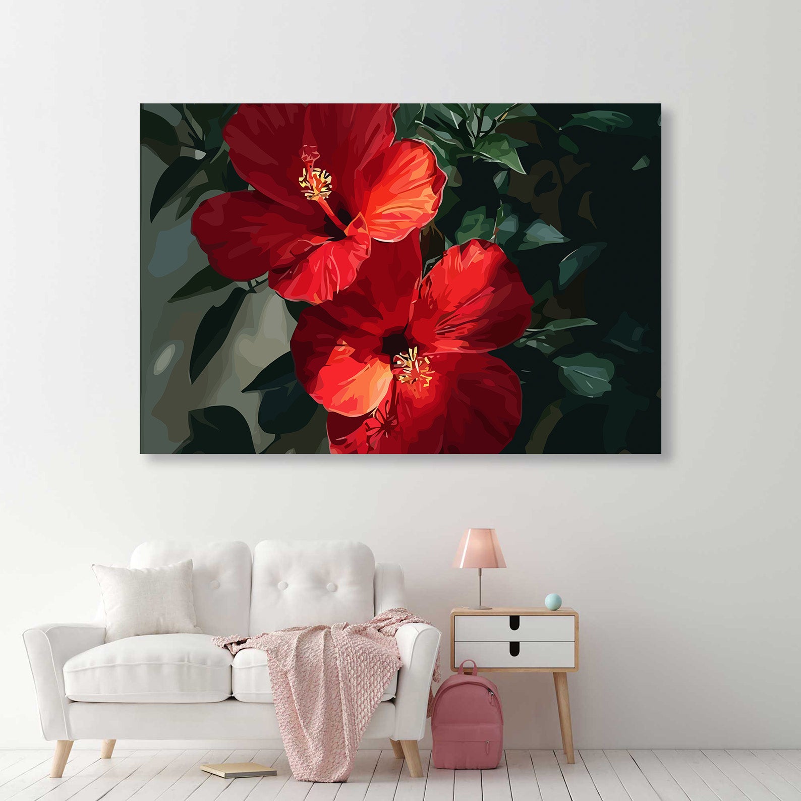 Pictura pe Numere – Rosu de Hibiscus 6562