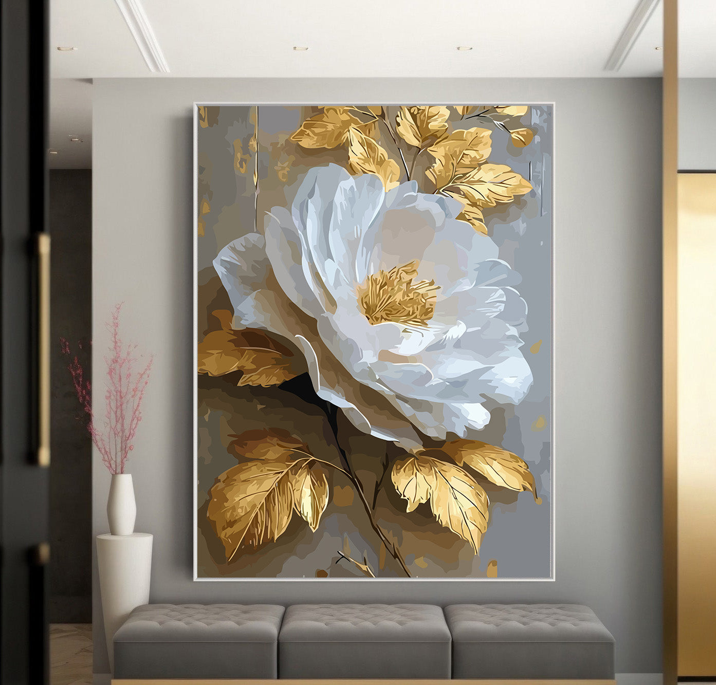 Pictura pe Numere – Eleganta in Gri si Aur 6564
