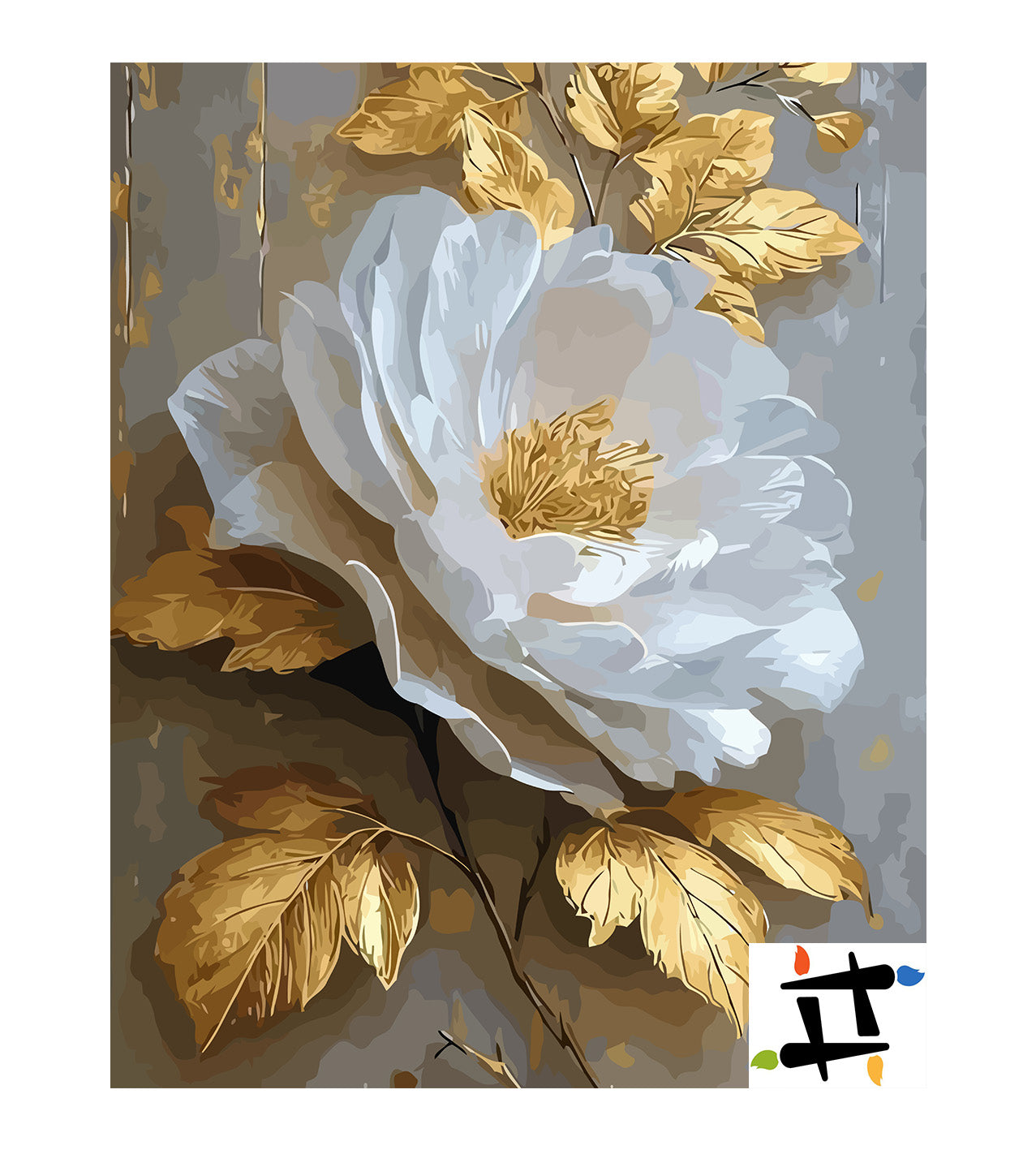 Pictura pe Numere – Eleganta in Gri si Aur 6564
