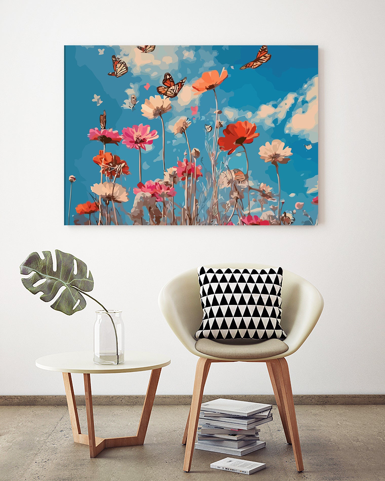 Pictura pe Numere – Dansul fluturilor in azur 6625