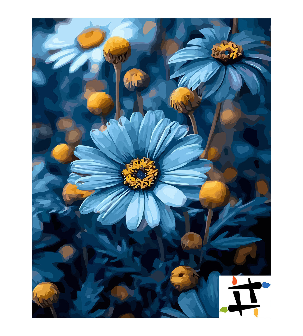 Pictura pe Numere – Contrast Albastru si Aur 6637