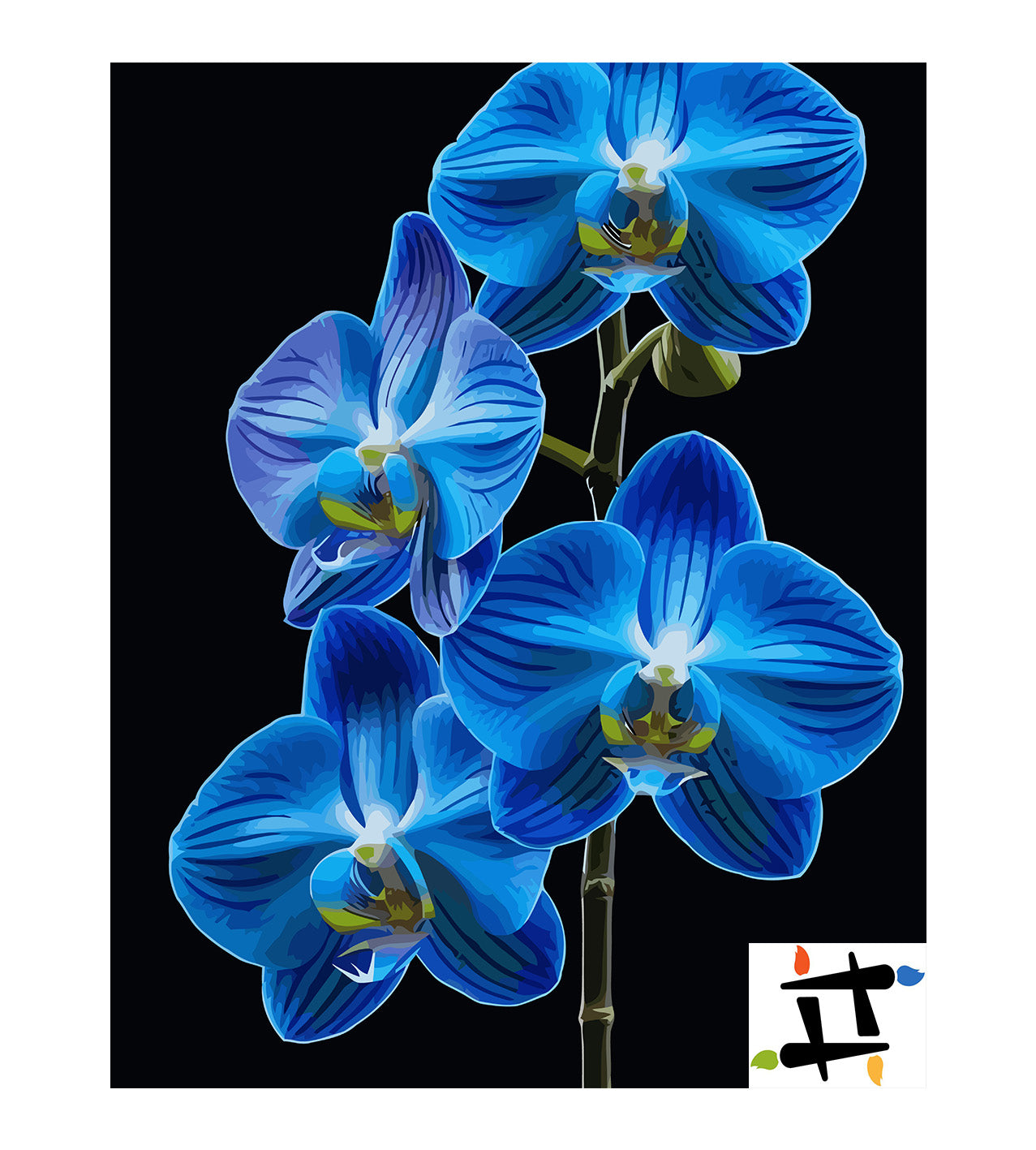 Pictura pe Numere – Orhideea de Safir 6695