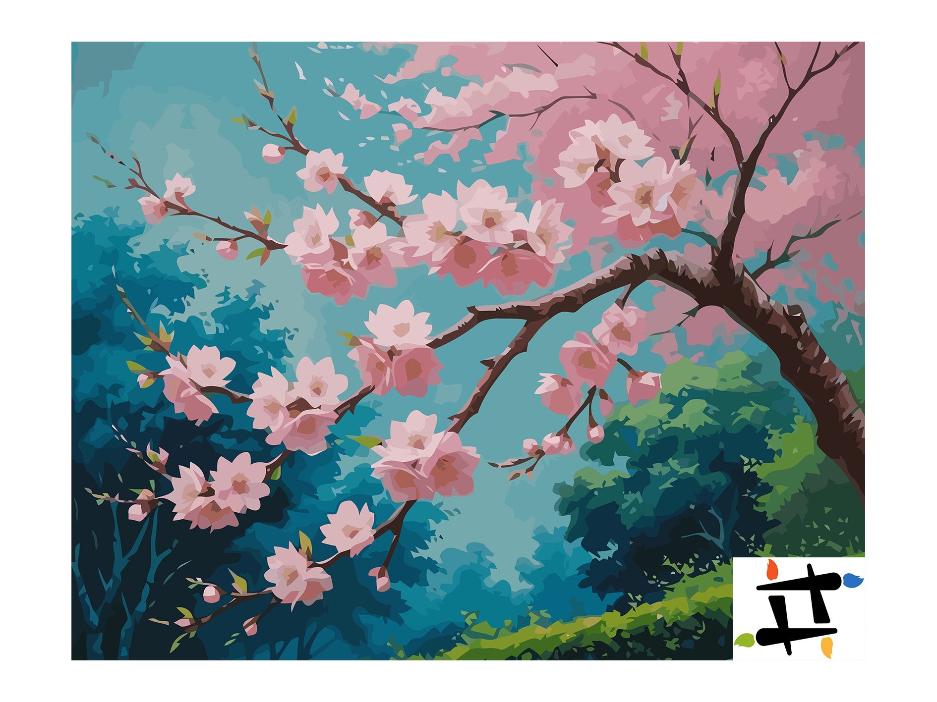 Pictura pe Numere – Flori de sakura 6810