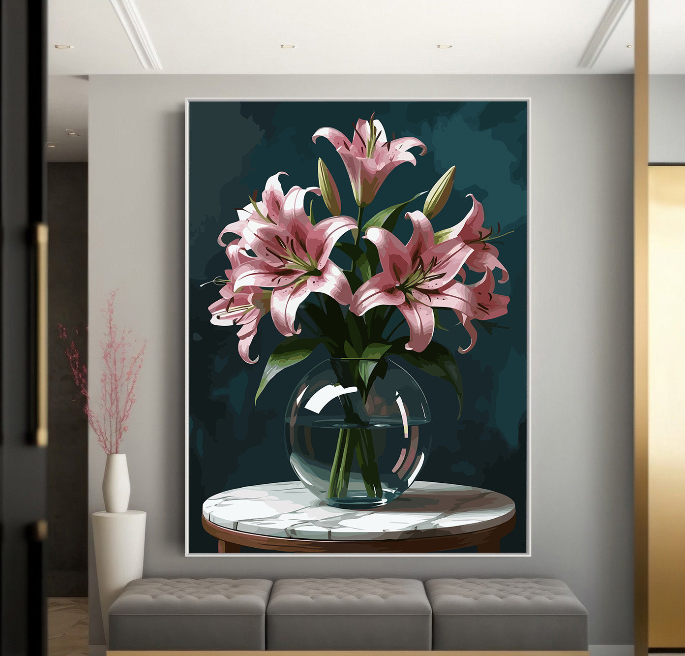 Pictura pe Numere – Crinii roz 6815