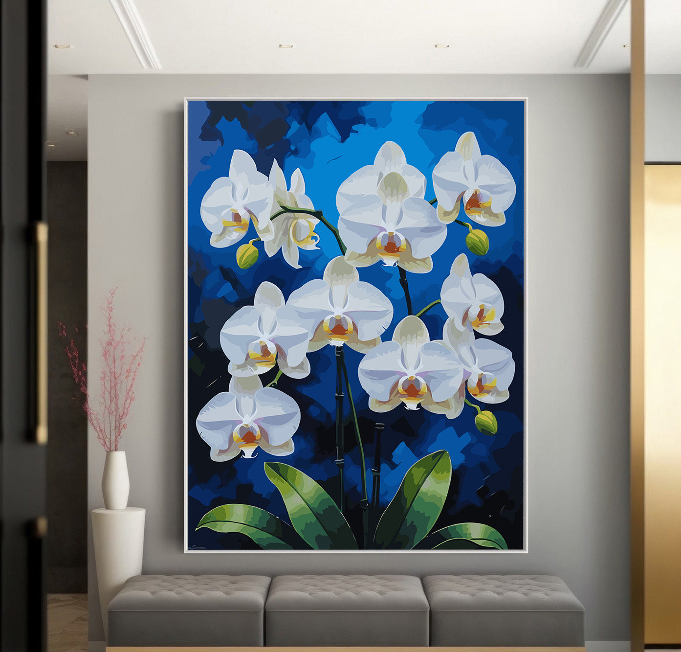Pictura pe Numere – Orhideea Alba 6820
