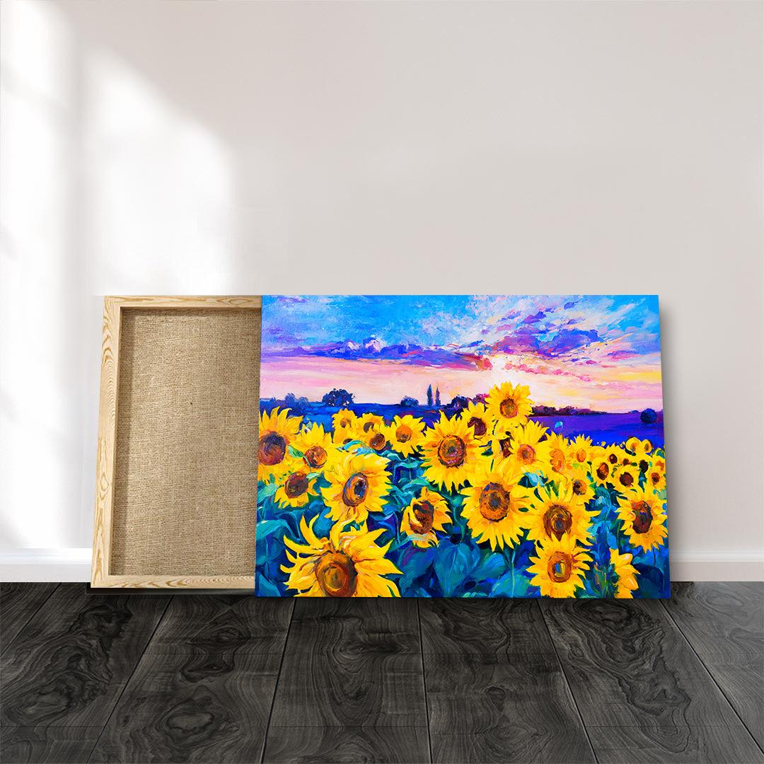 Peinture sur toile - Champ de tournesols