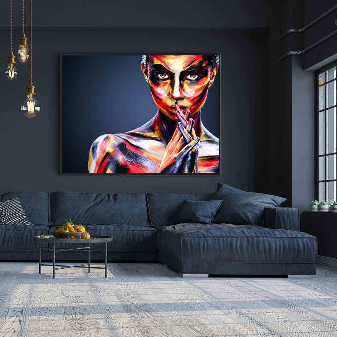 Promotie 40x50 - Tablou Canvas - Fata colorata abstract 9520