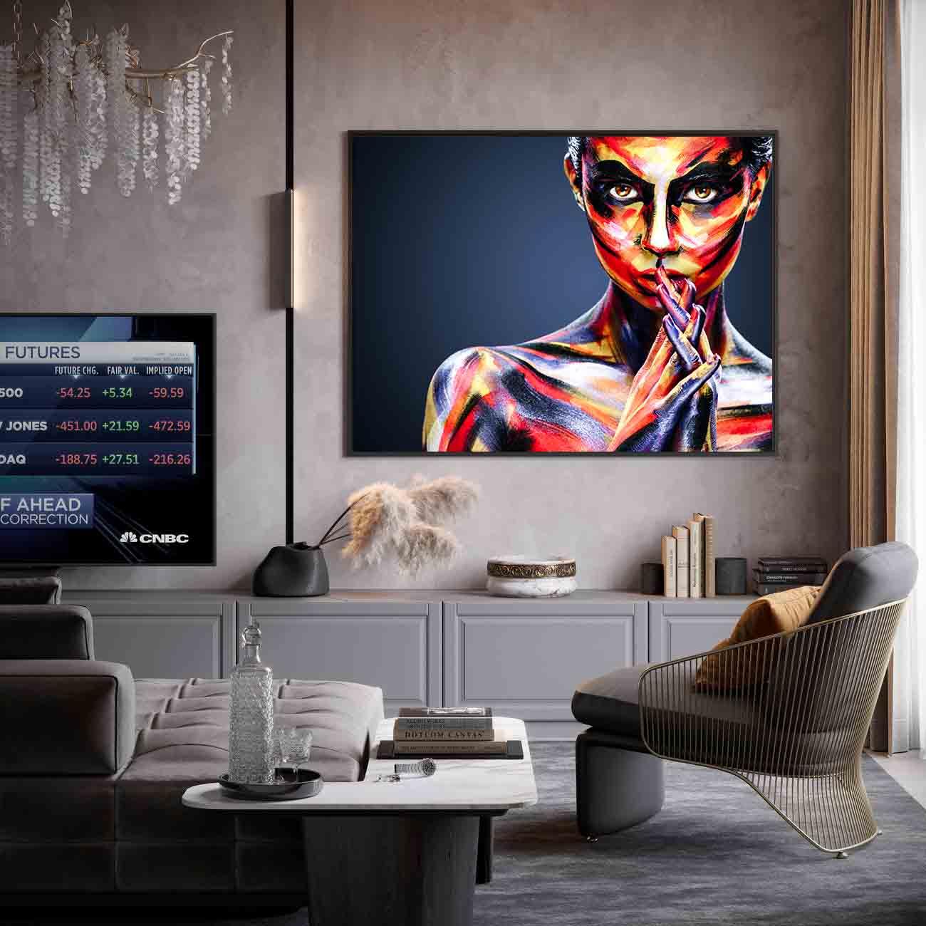 Promotie 40x50 - Tablou Canvas - Fata colorata abstract 9520