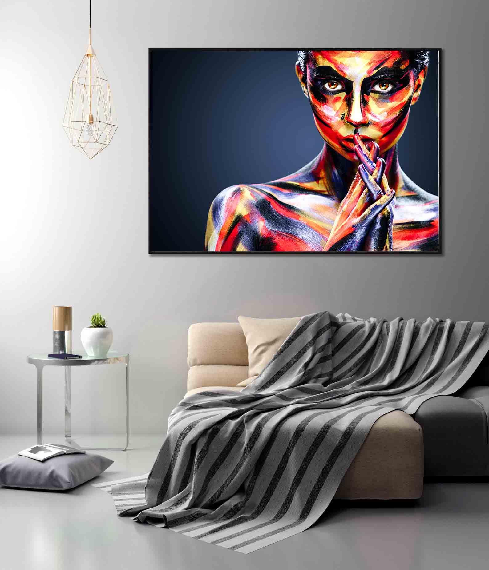 Promotie 40x50 - Tablou Canvas - Fata colorata abstract 9520