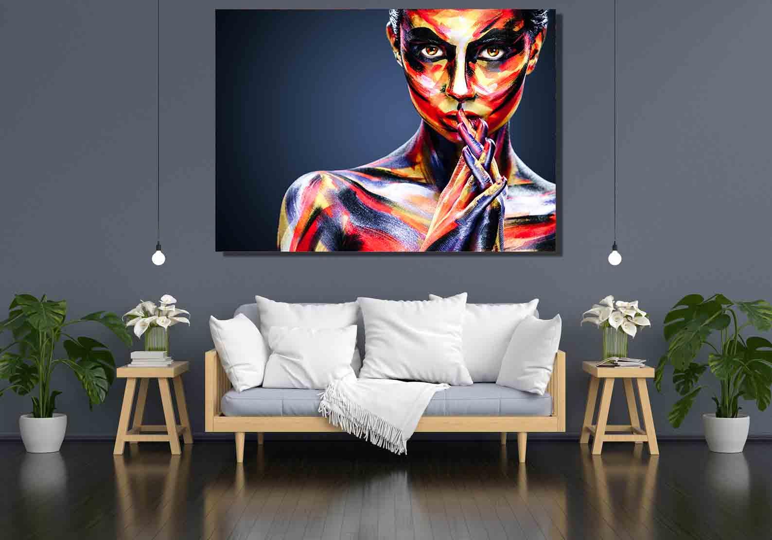 Tablou Canvas - Fata colorata abstract