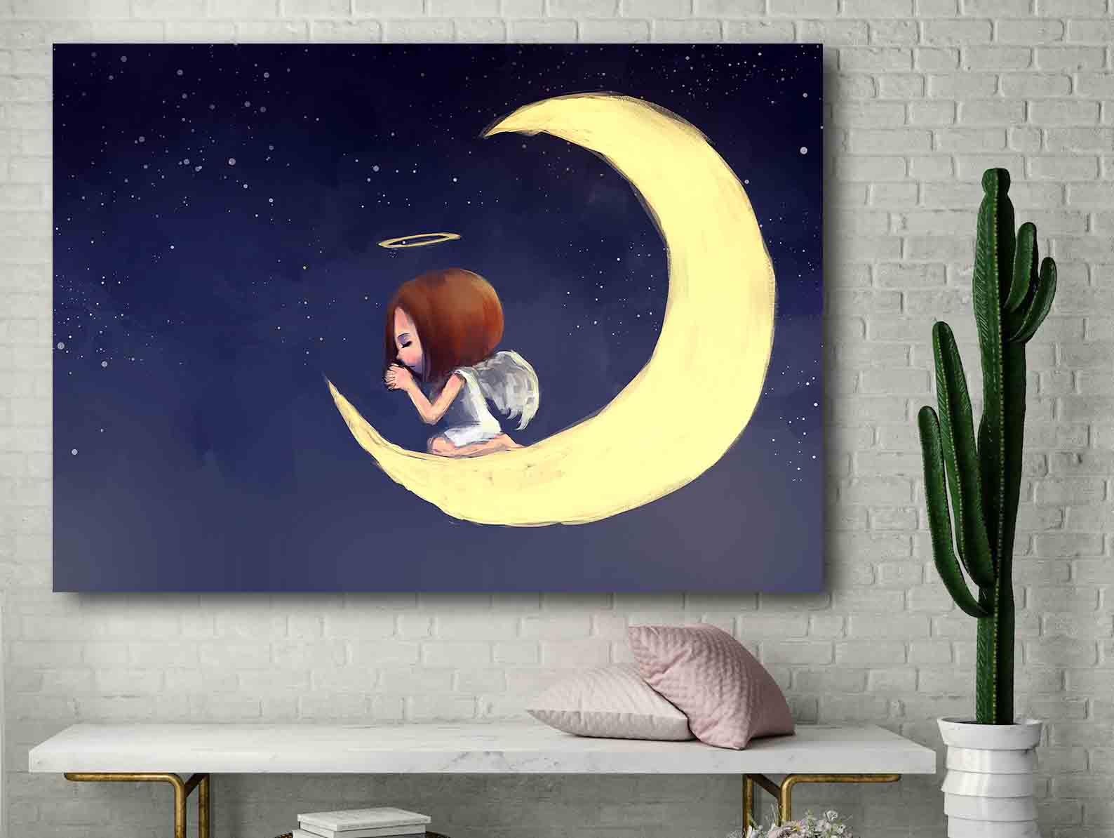 Tablou Canvas - Ingerul pe luna