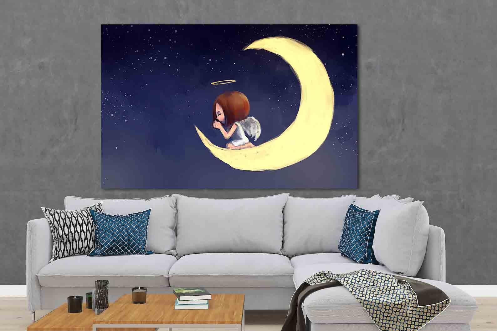 Tablou Canvas - Ingerul pe luna