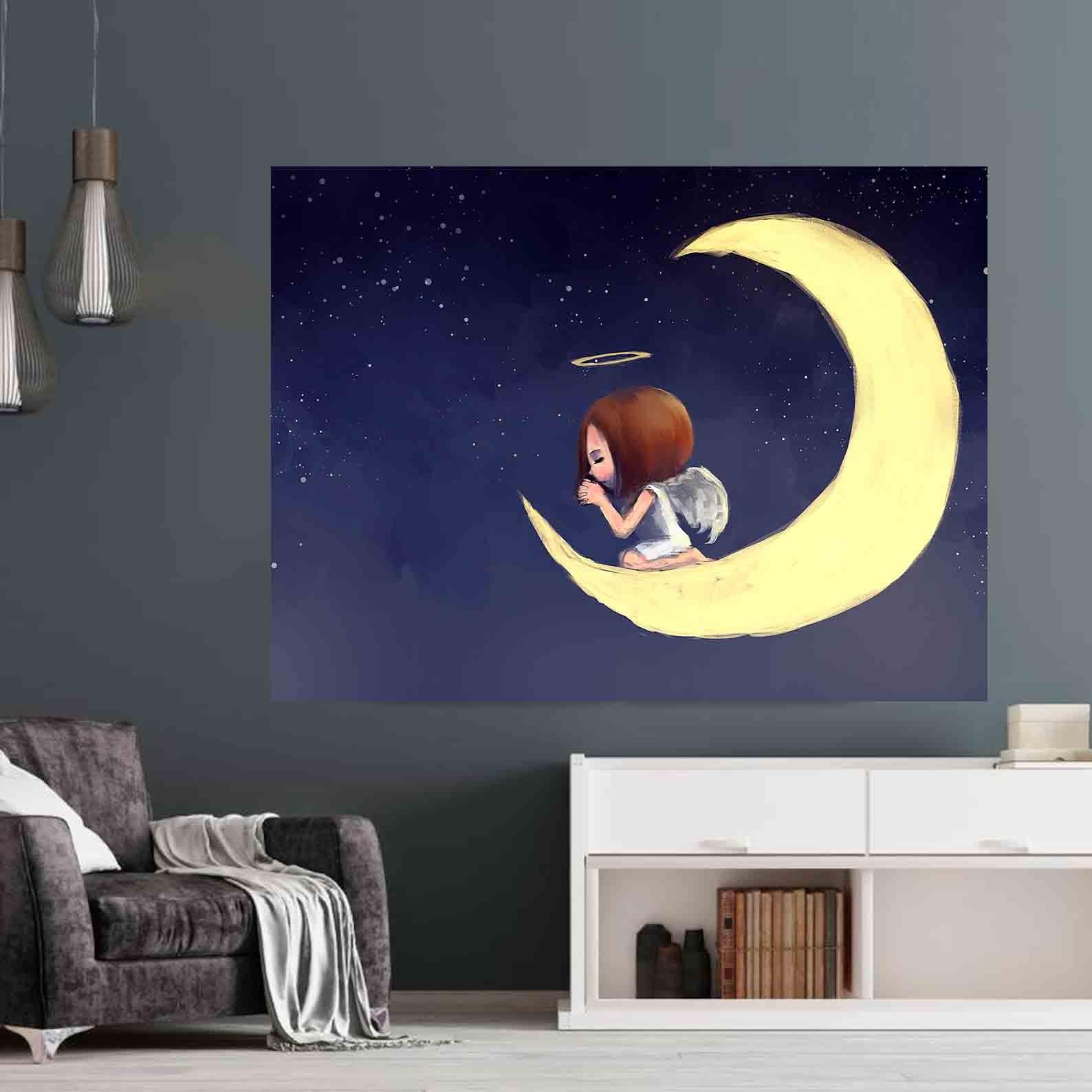 Tablou Canvas - Ingerul pe luna
