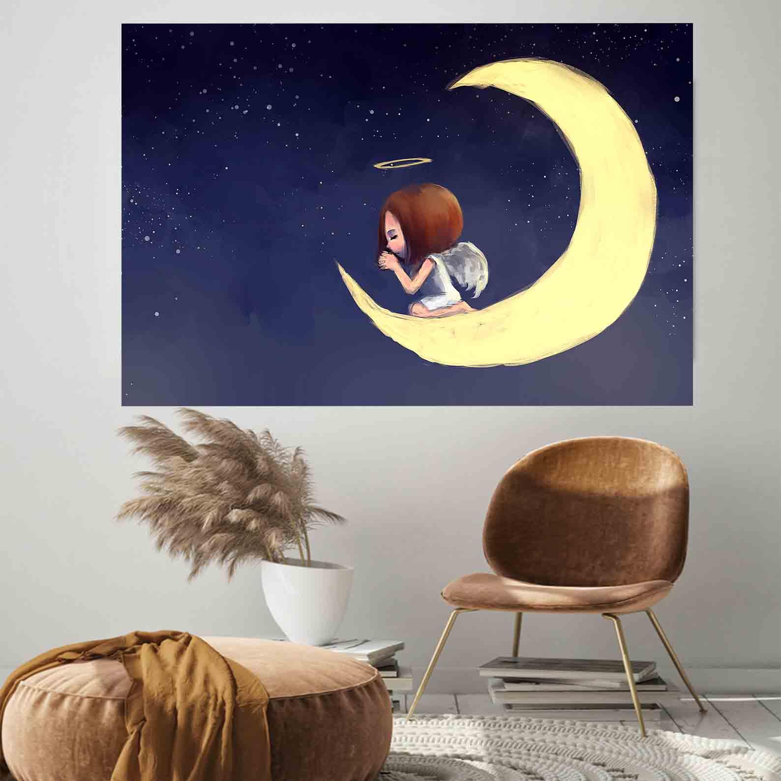 Tablou Canvas - Ingerul pe luna