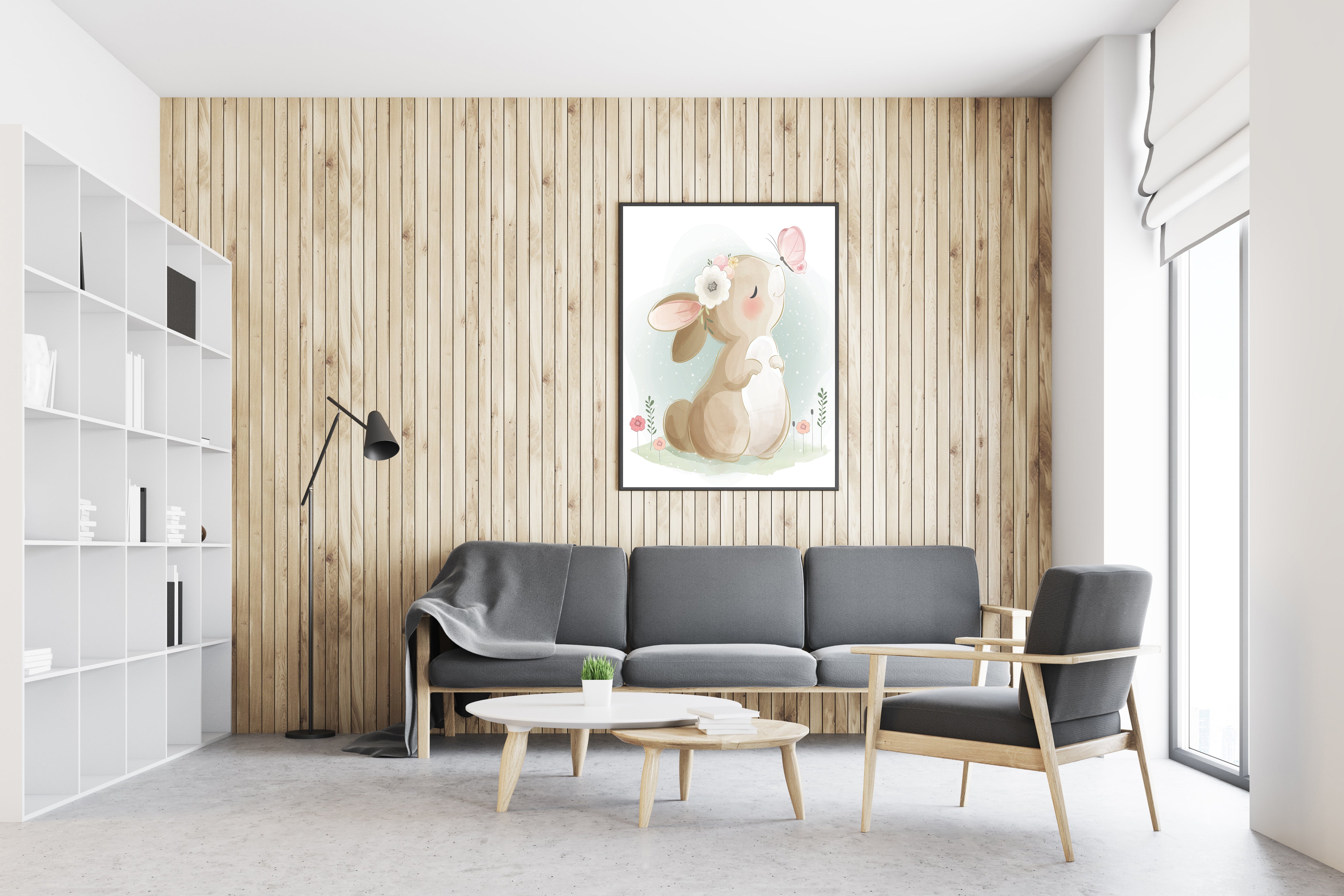 Tablou Canvas - Jocul Iepurașului cu Fluture