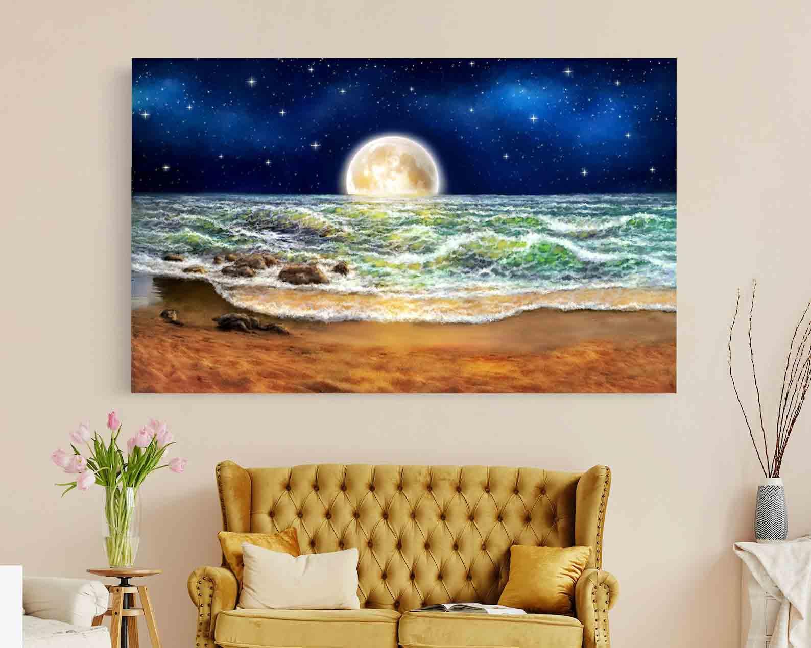 Tablou Canvas - Luna deasupra marii